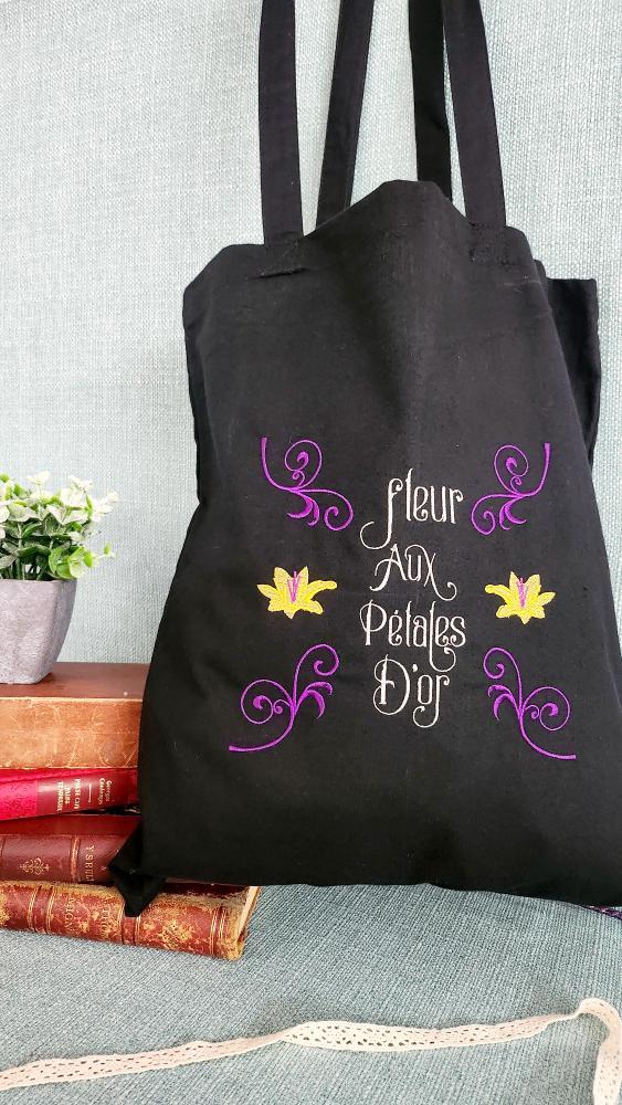Tote bag Fleur aux pétales d'or